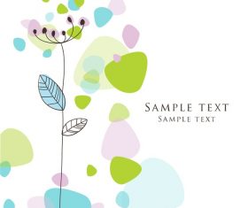 Cute floral card hand drawing design vector 07