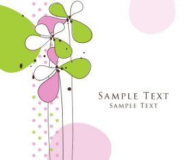 Cute floral card hand drawing design vector 08