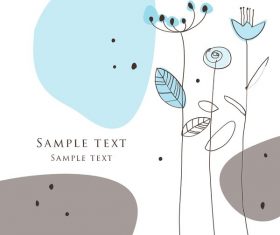 Cute floral card hand drawing design vector 09