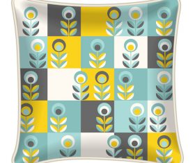 Cute flower pattern with pillow template vector 01