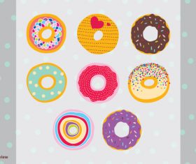 Cute hand drawn donuts vector