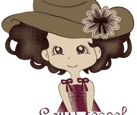 Cute little girl vector