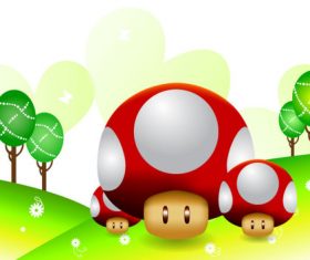 Cute little mushroom vector