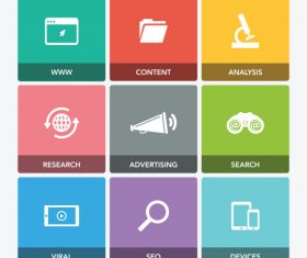 Digital marketing icon set