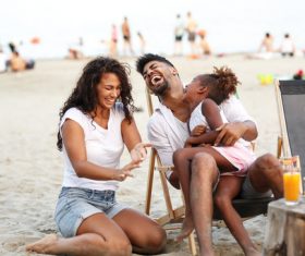 Daughter and parents laugh loudly Stock Photo 01