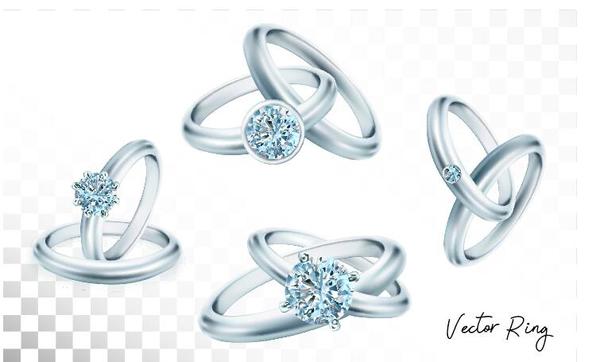Diamond ring illustration vector material