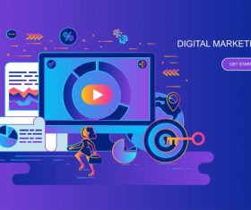 Digital marketing flat design concept vector