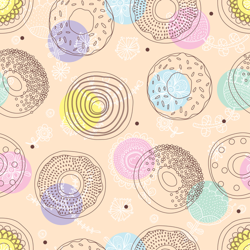 Donuts seamless pattern vector 02