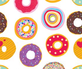 Donuts seamless pattern vector 03