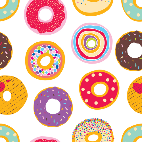 Donuts seamless pattern vector 03