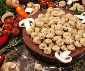 Ears and vegetables on a wooden board (2)