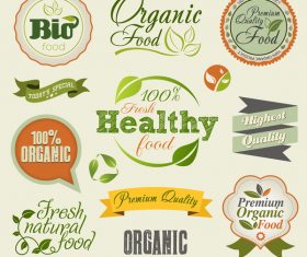 Eco food badge with labels vector