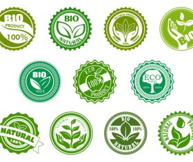 Eco food with bio labels vector