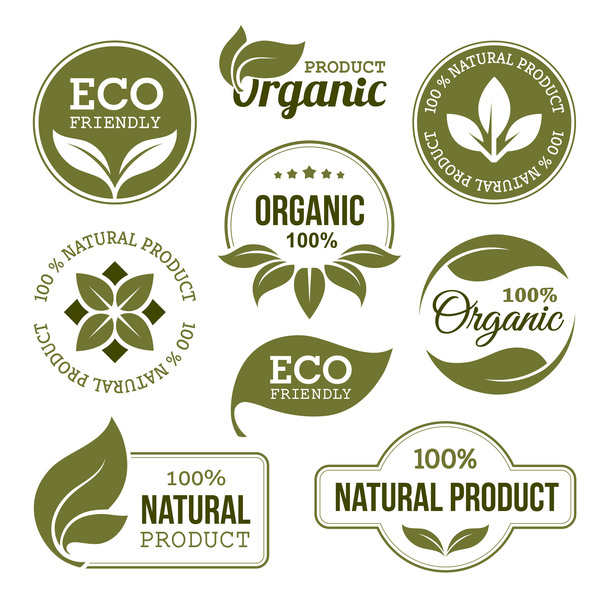 Eco with organic labels vector