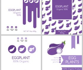 Eggplant package box template vector