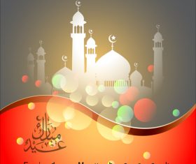 Eid Mubarak background with halation vector