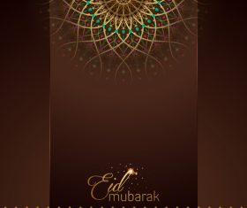Eid Mubarak greeting card with mandala geometric pattern vector