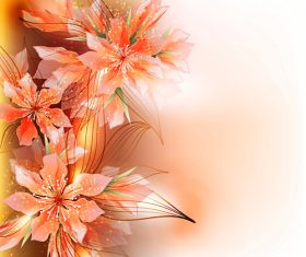 Elegant dark color flower background vector 02