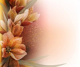 Elegant dark color flower background vector 03