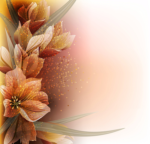 Elegant dark color flower background vector 03 free download
