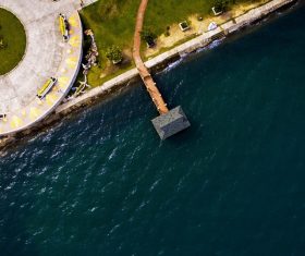 Empty sea park from high view Stock Photo