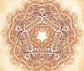 Ethnic circle decor background vector 01