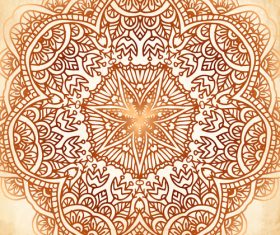 Ethnic circle decor background vector 02