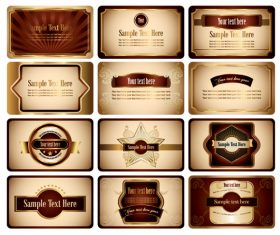 European card template vector Gold Labels1