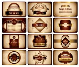 European card template vector Gold Labels4