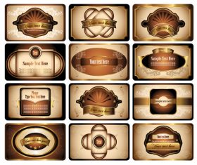 European card template vector Gold Labels5