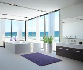 Exclusive Luxury Bathroom Interior Stock Photo 02