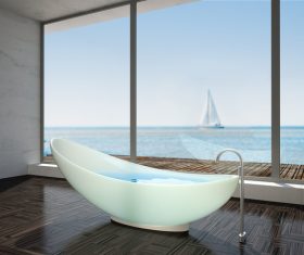 Exclusive Luxury Bathroom Interior Stock Photo 04