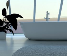 Exclusive Luxury Bathroom Interior Stock Photo 08