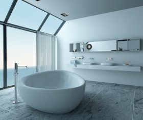 Exclusive Luxury Bathroom Interior Stock Photo 09