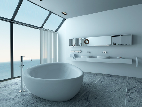 Exclusive Luxury Bathroom Interior Stock Photo 09