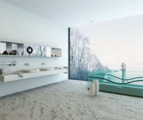 Exclusive Luxury Bathroom Interior Stock Photo 14