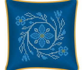 Fabric pattern with pillow template vector