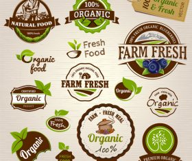 Farm fresh labels retor vector