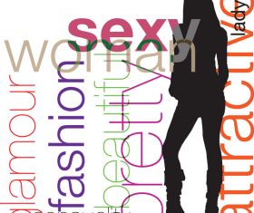 Fashion background with women silhouette vector 02