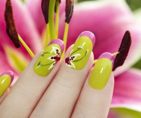 Fashion painting nail cosmetology Stock Photo