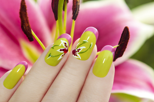 Fashion painting nail cosmetology Stock Photo