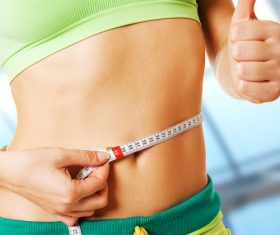 Female waist circumference measurement Stock Photo