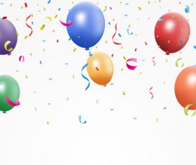 Festival confetti with balloons background vector 01
