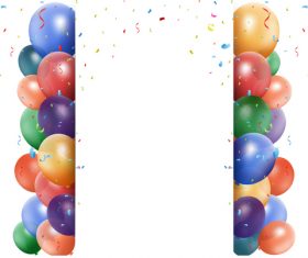 Festival confetti with balloons background vector 02