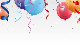 Festival confetti with balloons background vector 05