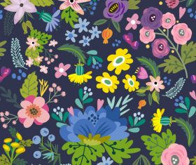 Floral amazing bright pattern vector 01