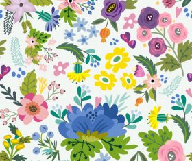 Floral amazing bright pattern vector 02
