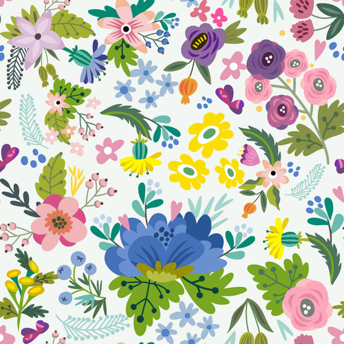 Floral amazing bright pattern vector 02