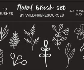 Floral hand drawn photoshop brushes