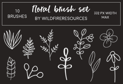 Floral hand drawn photoshop brushes
